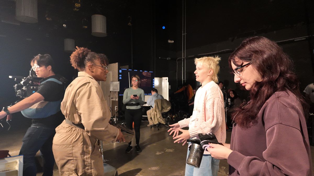 Costume and cast between takes