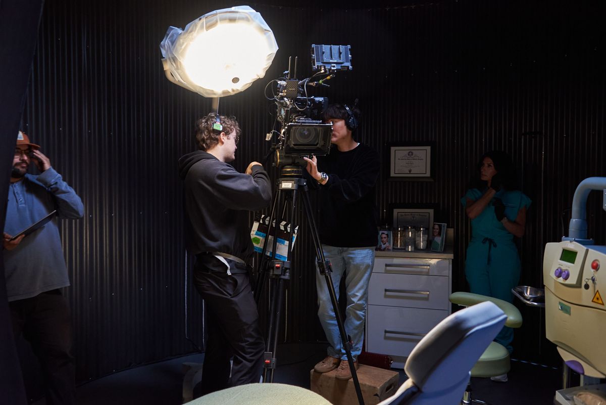 A big soft light over the clinic set